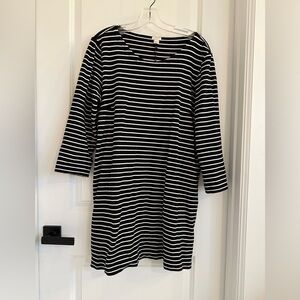 J. Crew Black and White Long Sleeve Dress
